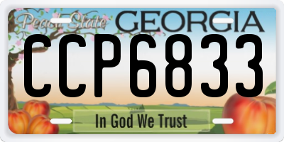 GA license plate CCP6833