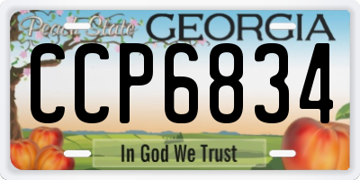 GA license plate CCP6834