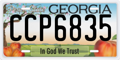 GA license plate CCP6835