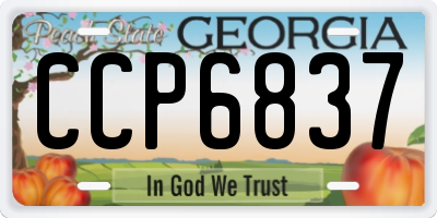 GA license plate CCP6837