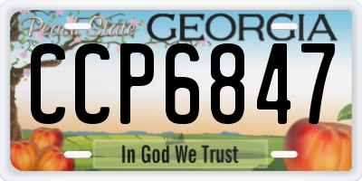 GA license plate CCP6847