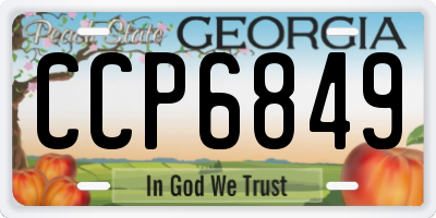 GA license plate CCP6849