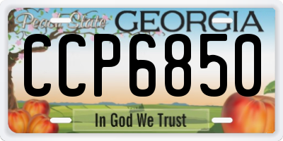 GA license plate CCP6850