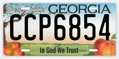 GA license plate CCP6854