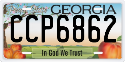 GA license plate CCP6862