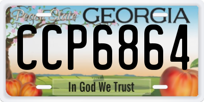 GA license plate CCP6864