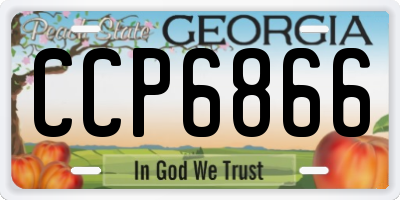 GA license plate CCP6866