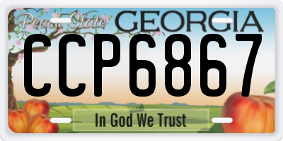 GA license plate CCP6867