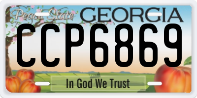 GA license plate CCP6869
