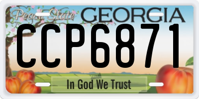 GA license plate CCP6871