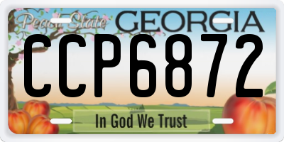GA license plate CCP6872