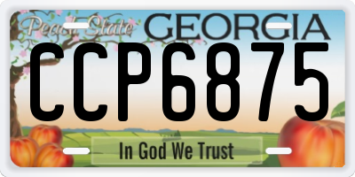 GA license plate CCP6875