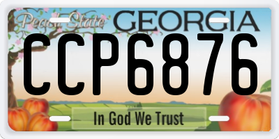 GA license plate CCP6876