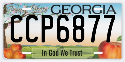 GA license plate CCP6877