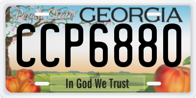 GA license plate CCP6880
