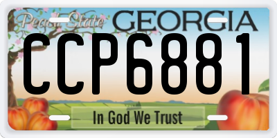 GA license plate CCP6881