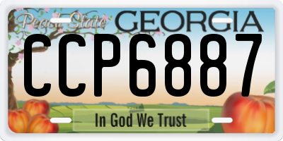 GA license plate CCP6887