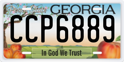 GA license plate CCP6889