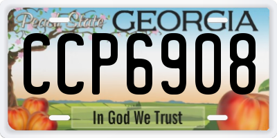 GA license plate CCP6908