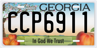 GA license plate CCP6911
