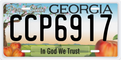 GA license plate CCP6917