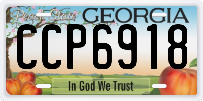 GA license plate CCP6918