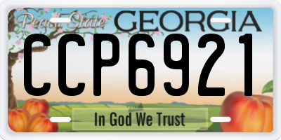 GA license plate CCP6921