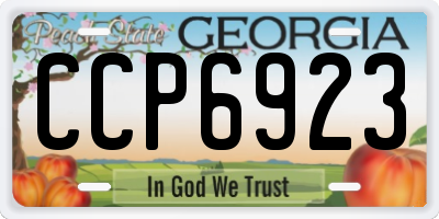GA license plate CCP6923