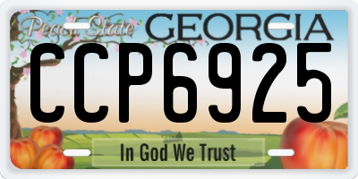 GA license plate CCP6925