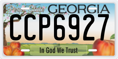 GA license plate CCP6927