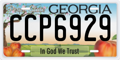 GA license plate CCP6929