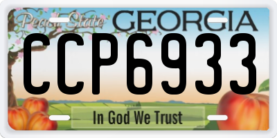 GA license plate CCP6933