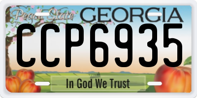 GA license plate CCP6935