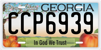 GA license plate CCP6939