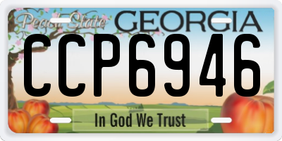GA license plate CCP6946