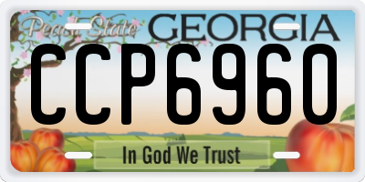 GA license plate CCP6960
