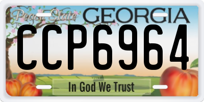 GA license plate CCP6964