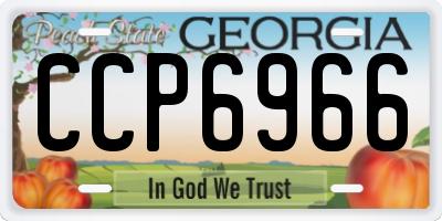 GA license plate CCP6966