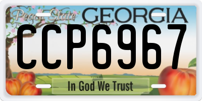 GA license plate CCP6967