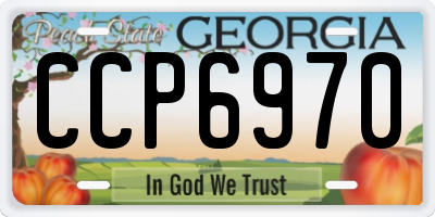 GA license plate CCP6970