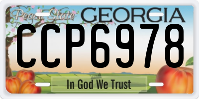 GA license plate CCP6978