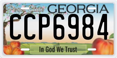 GA license plate CCP6984