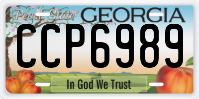 GA license plate CCP6989