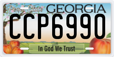 GA license plate CCP6990