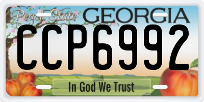 GA license plate CCP6992