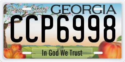GA license plate CCP6998