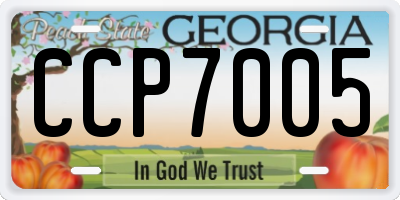 GA license plate CCP7005