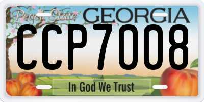 GA license plate CCP7008