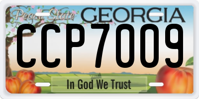 GA license plate CCP7009