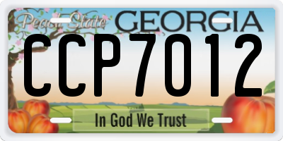 GA license plate CCP7012